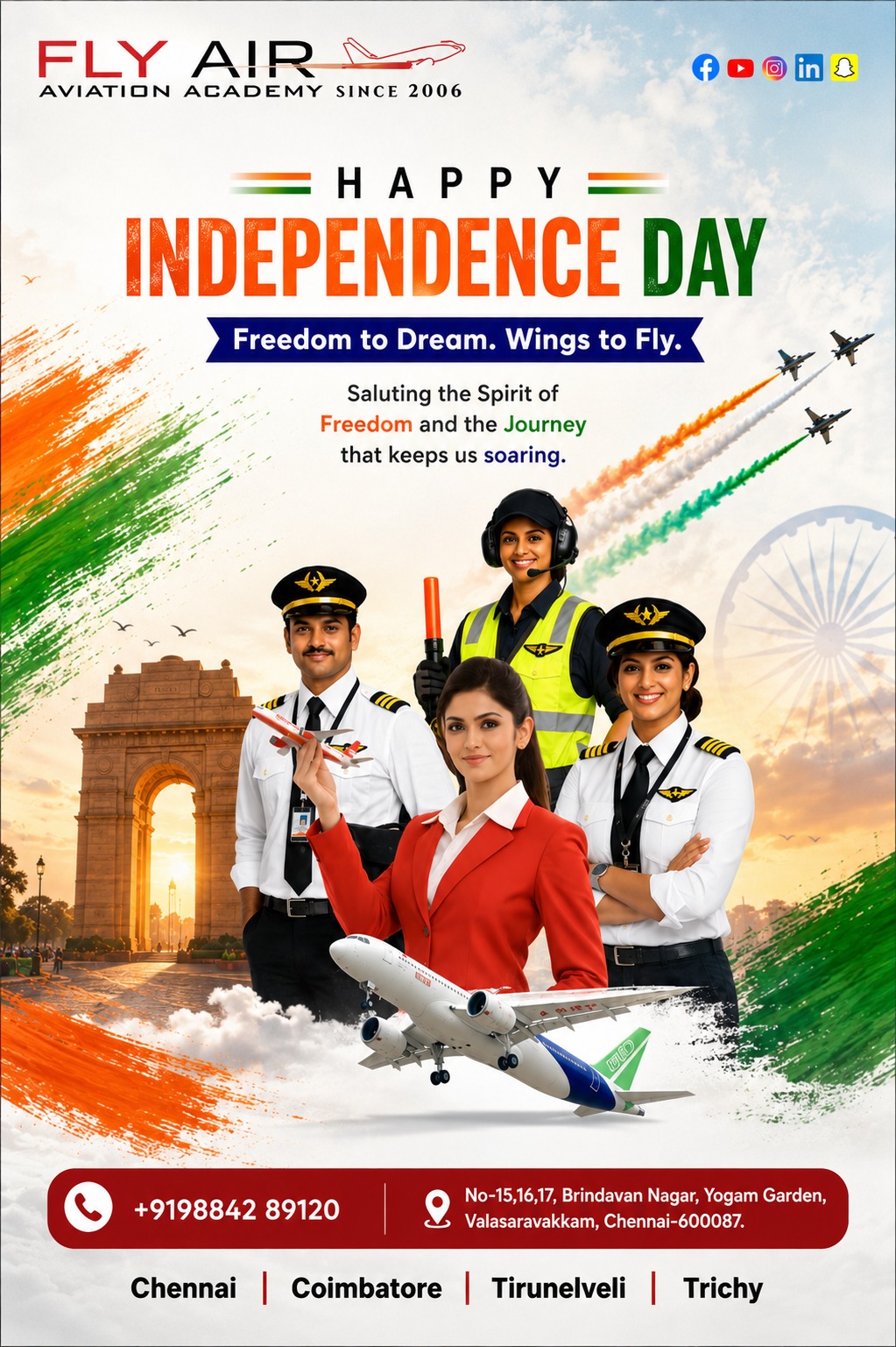 independence day and aviation coorelation – Supporting Image, Fly Air Aviation Academy